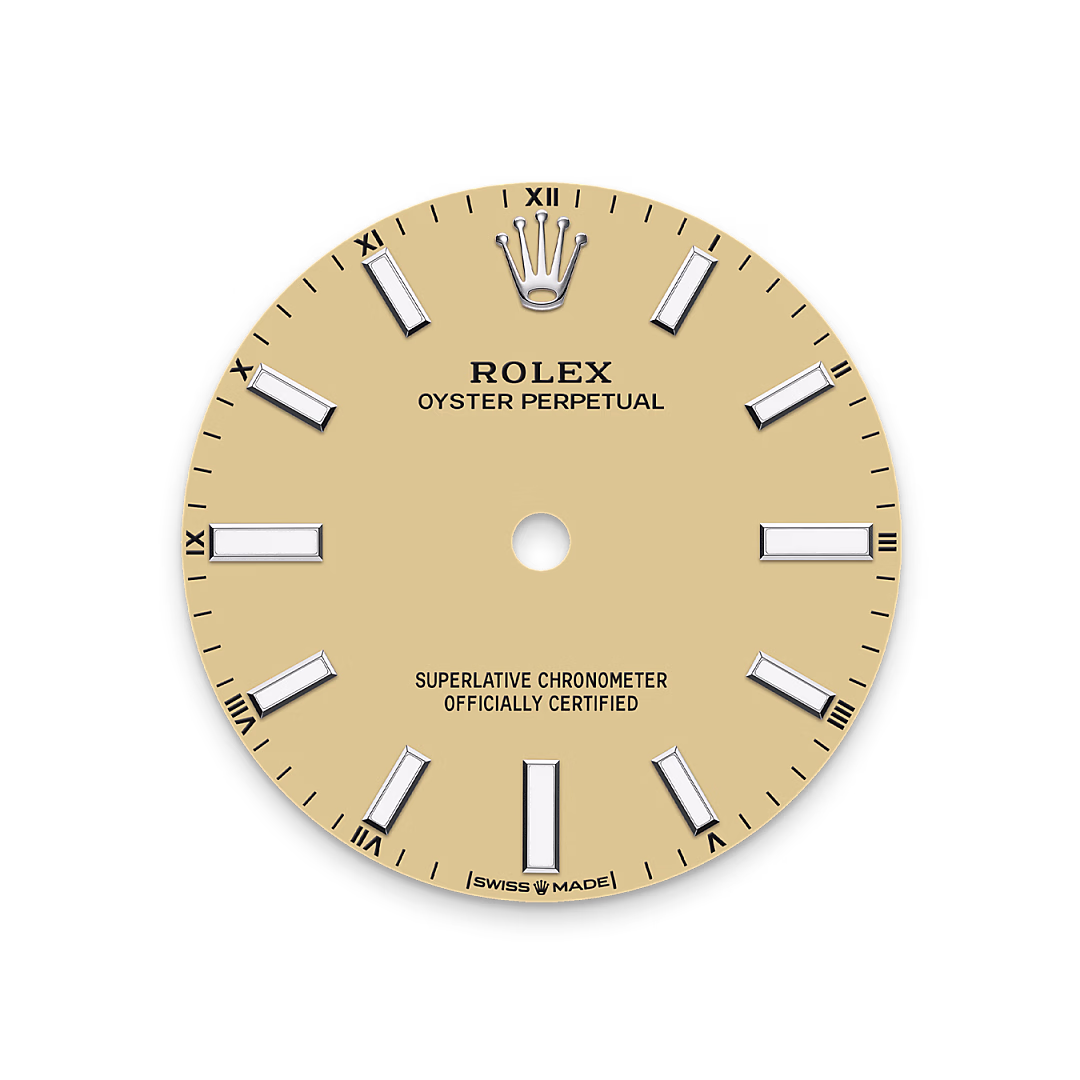 Rolex Oyster Perpetual 34 — Zifferblatt in Beige