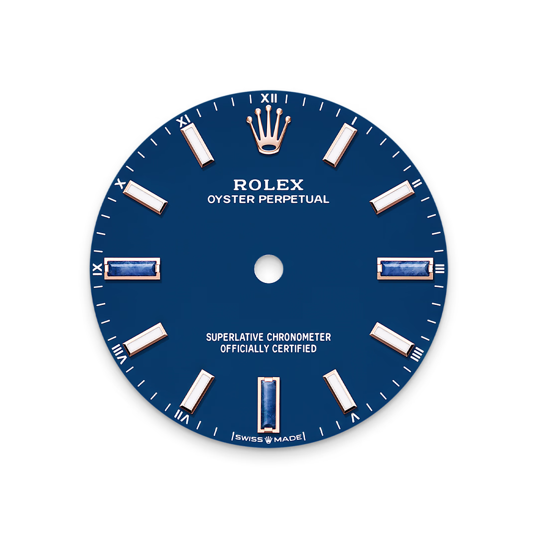Rolex Oyster Perpetual 34 — Zifferblatt in Blue stone