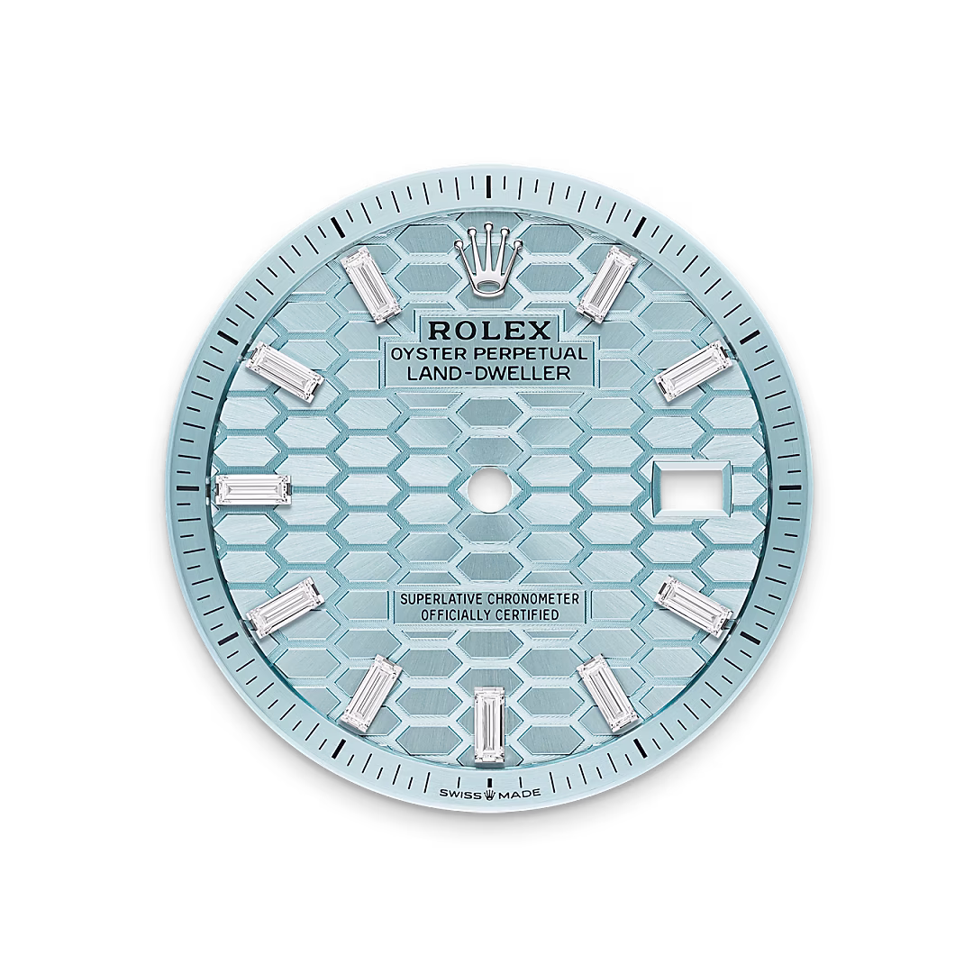 Rolex Land-Dweller 36 — Eisblaues Zifferblatt