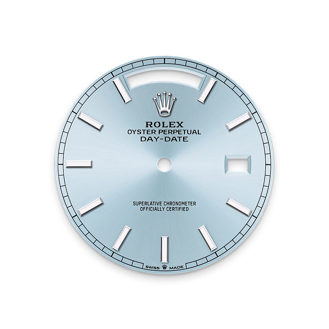 Rolex Day-Date 40 — Eisblaues Zifferblatt