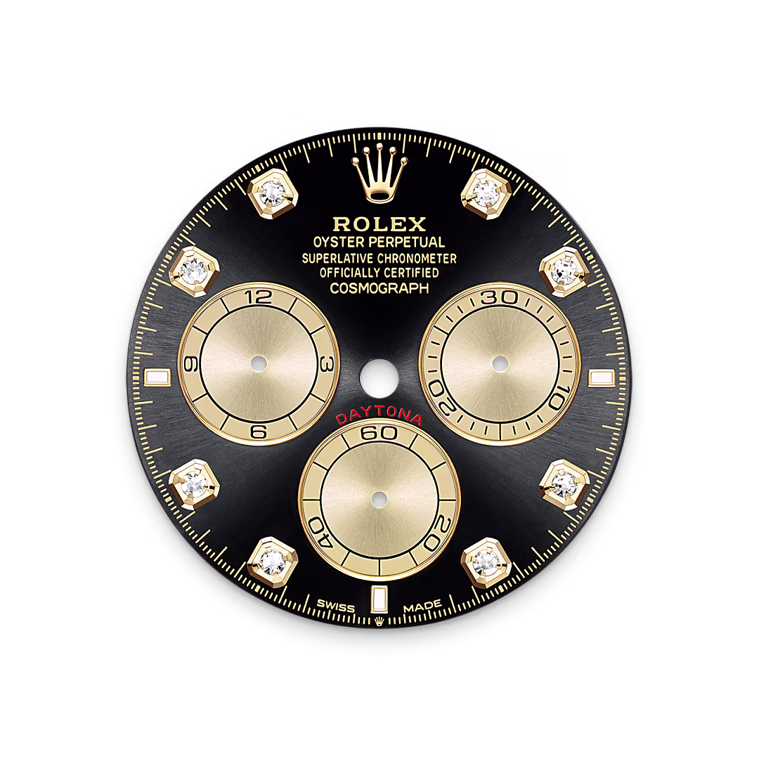 Rolex Cosmograph Daytona — Zifferblatt in strahlend Schwarz und Golden