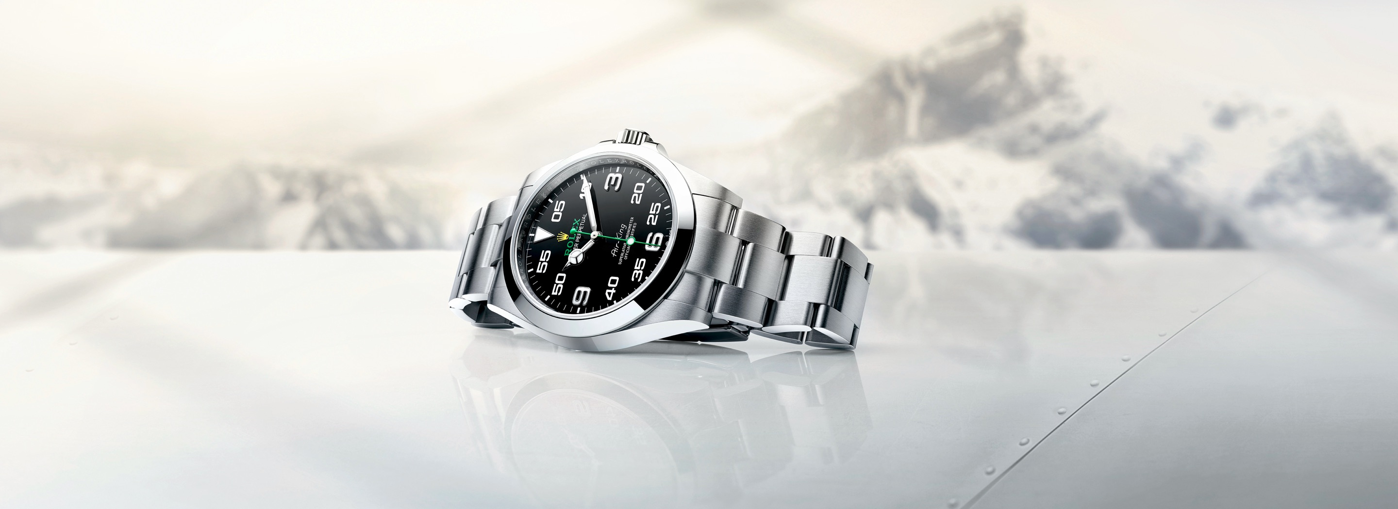 Rolex Air-King — Ambiance über den Wolken, schwebend im Himmel