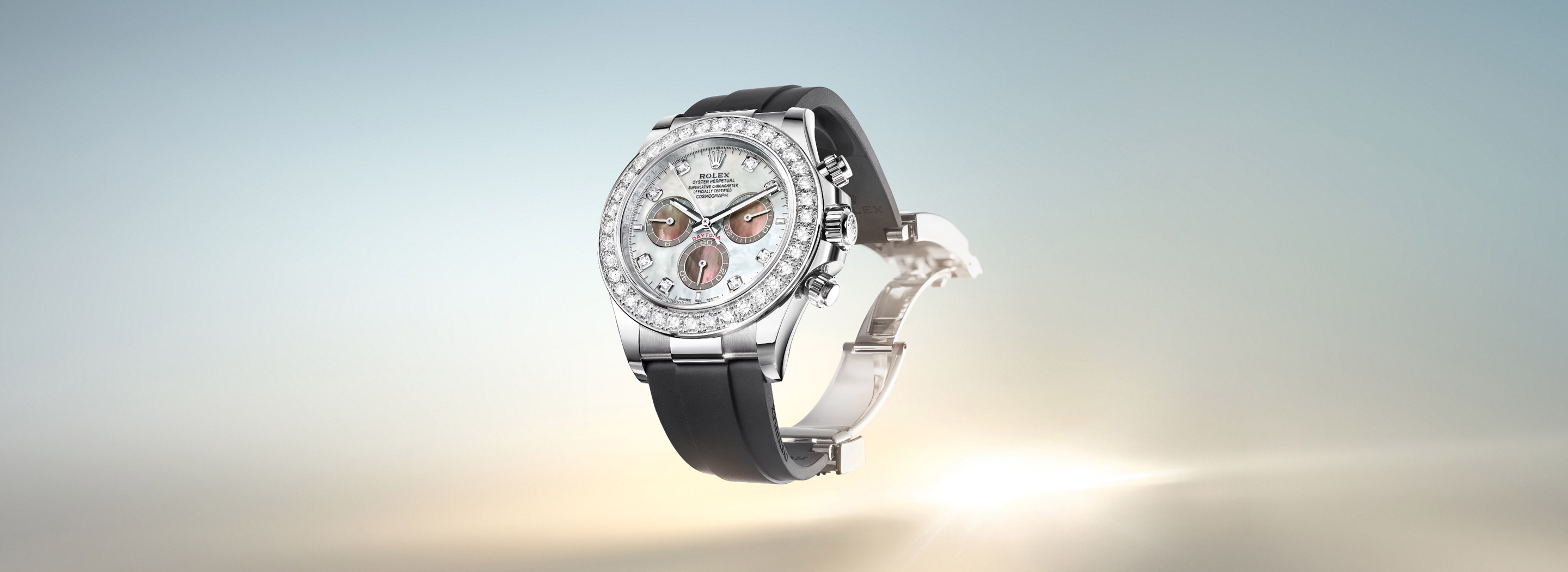 Rolex Cosmograph Daytona — Weißgold mit Diamantbesatz