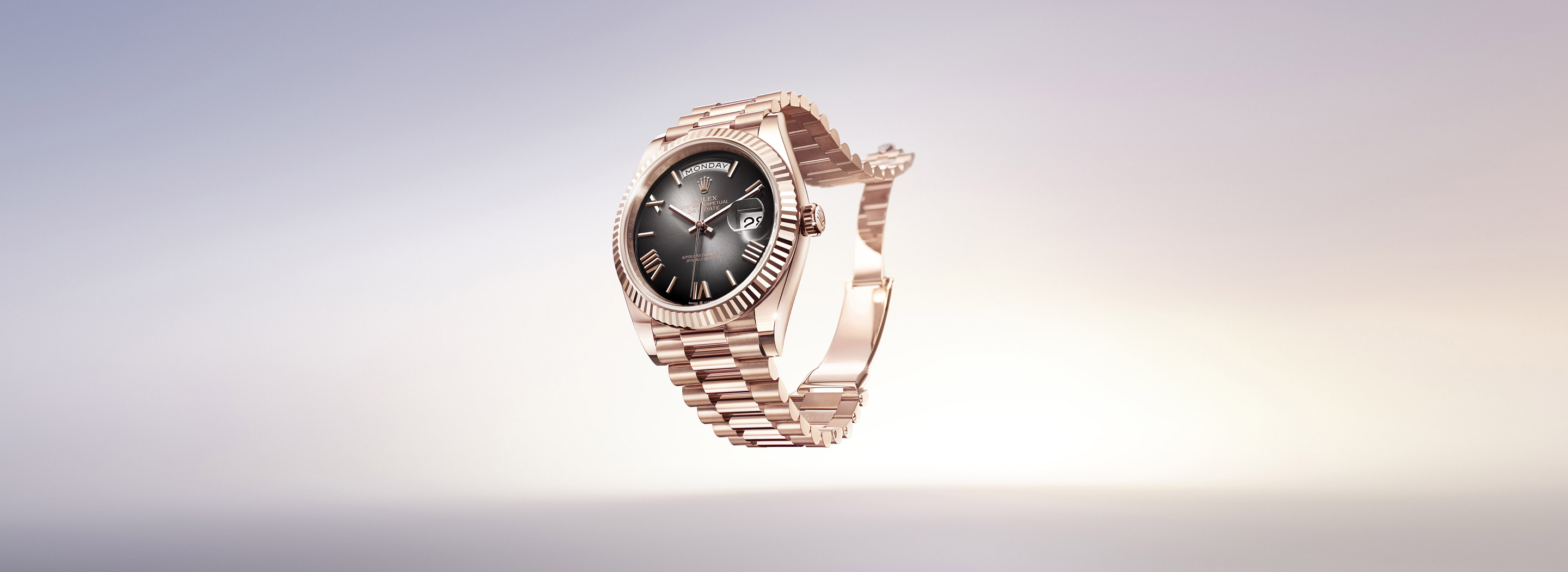 Rolex Day-Date — Everose-Gold mit Caraibes-Zifferblatt