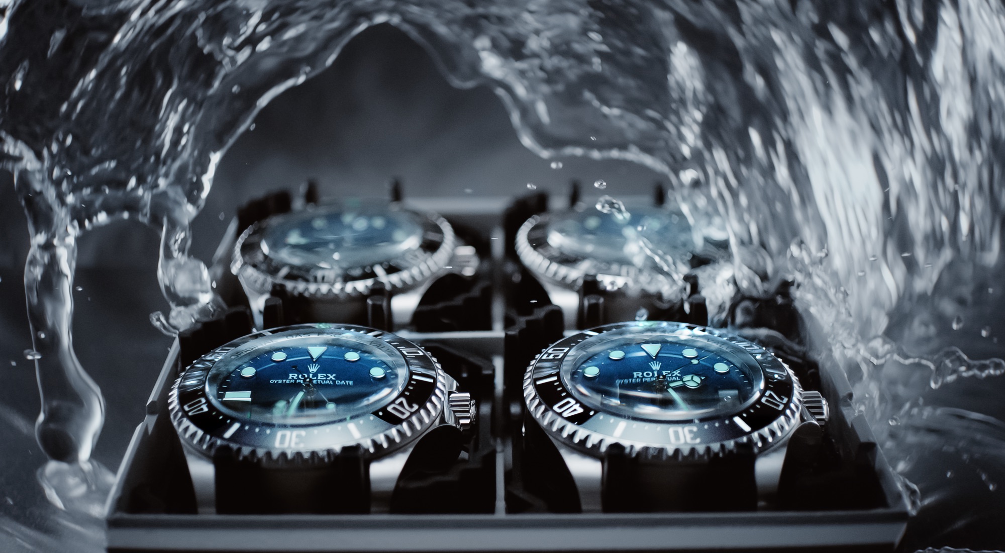 Rolex Deepsea Uhren in der Wasserdichtheitsprüfung