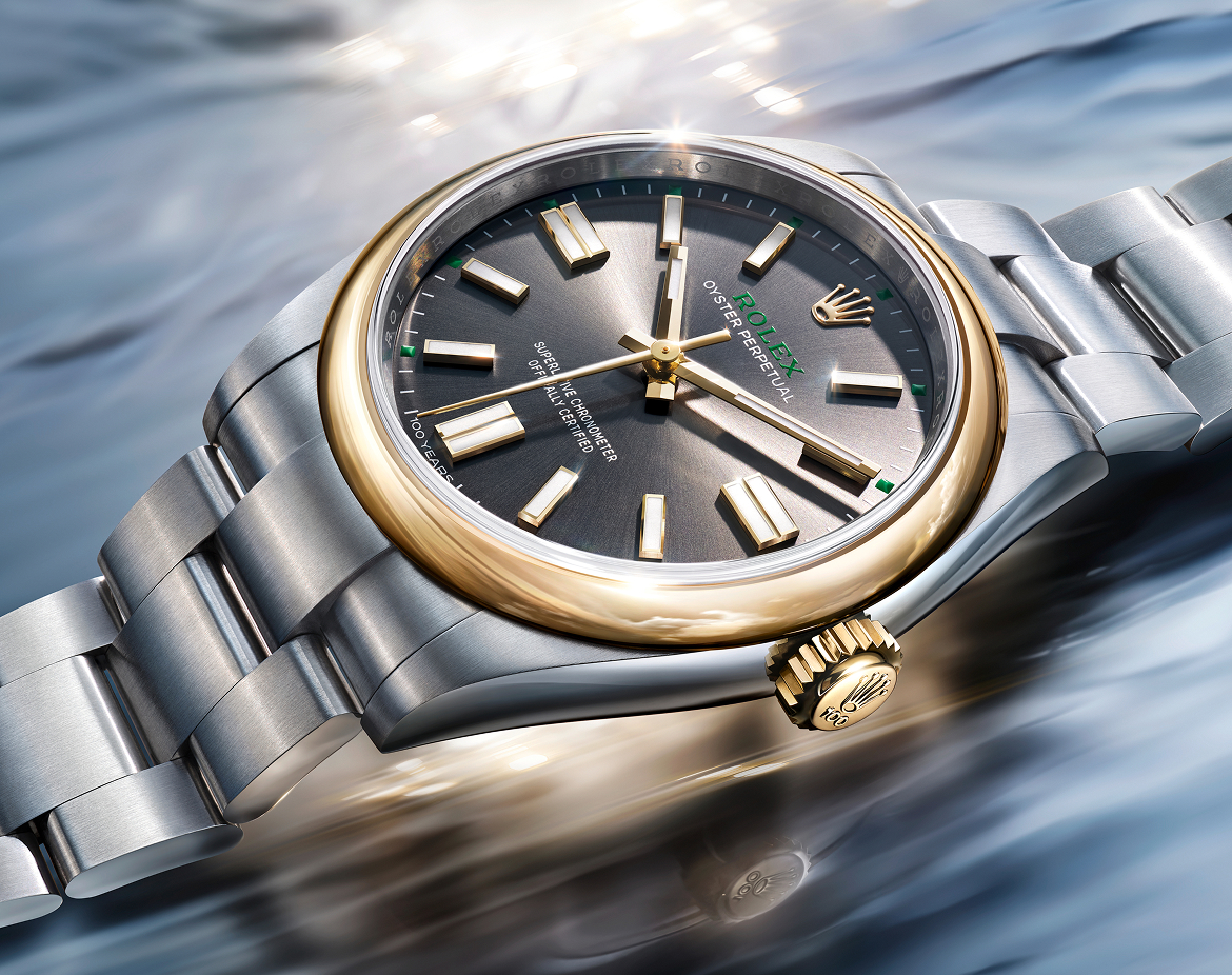 Rolex Oyster Perpetual 41 — Rolesor gelb — Ein Zusammenspiel von Legierungen