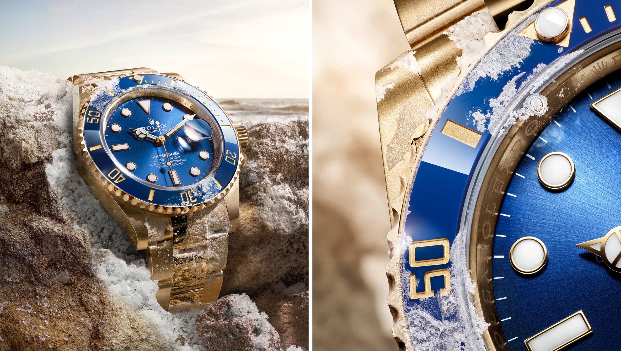Rolex Submariner — gold sub + blaue Lünette